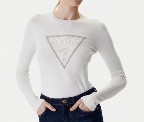Felpa Guess donna logo triangolo viscosa