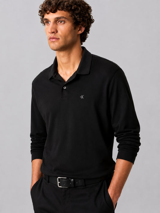 Polo manica lunga Calvin Klein uomo cotone regular fit