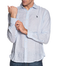 Camicia U.S. Polo Assn. uomo lino slim fit collo francese