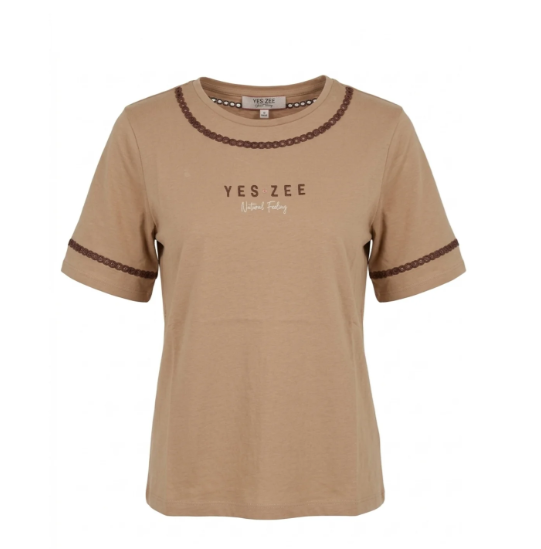 T-shirt donna YES-ZEE cotone con stampa frontale