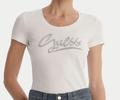 T-shirt Guess donna Script cotone girocollo