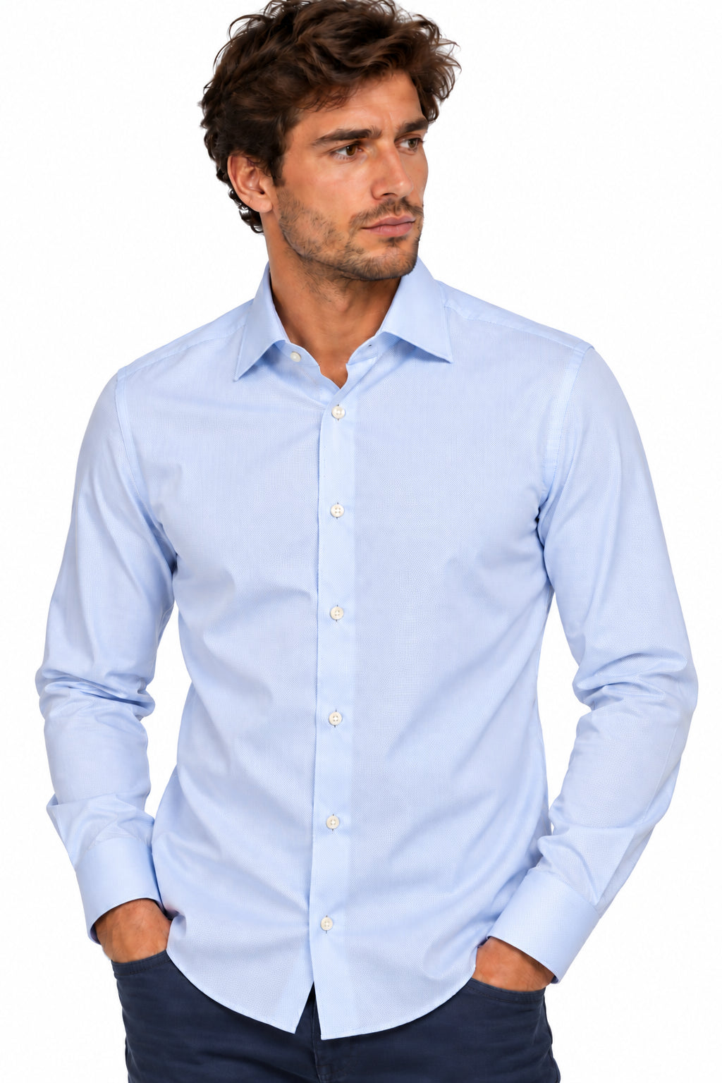 Camicia uomo Regent slim fit manica lunga autunno inverno