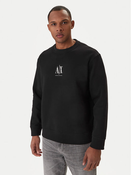Felpa girocollo uomo Armani Exchange logo ricamato
