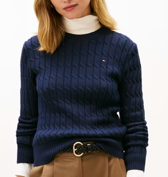 Maglia Tommy Hilfiger Donna Cable Mid Cotone Regular Fit