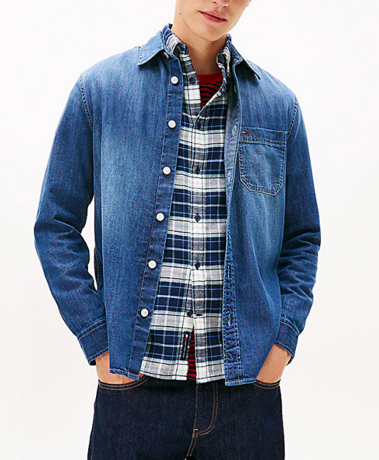 Camicia denim Tommy Jeans uomo regular fit manica lunga