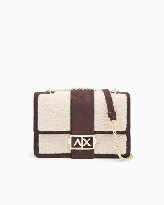 Borsa Armani Exchange donna similpelle stampa logo all over