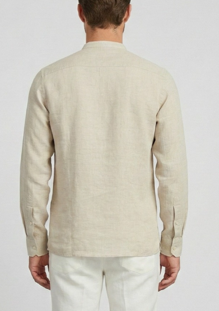 Camicia MARKUP uomo serafino lino manica lunga