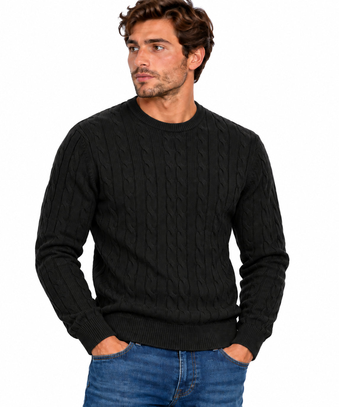 Maglia MARKUP uomo girocollo trecce viscosa
