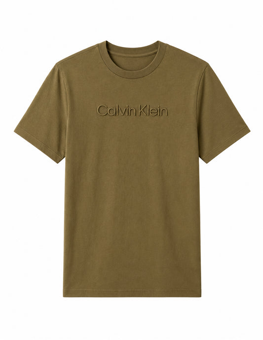 T-shirt Calvin Klein uomo logo centrale cotone girocollo manica corta capers