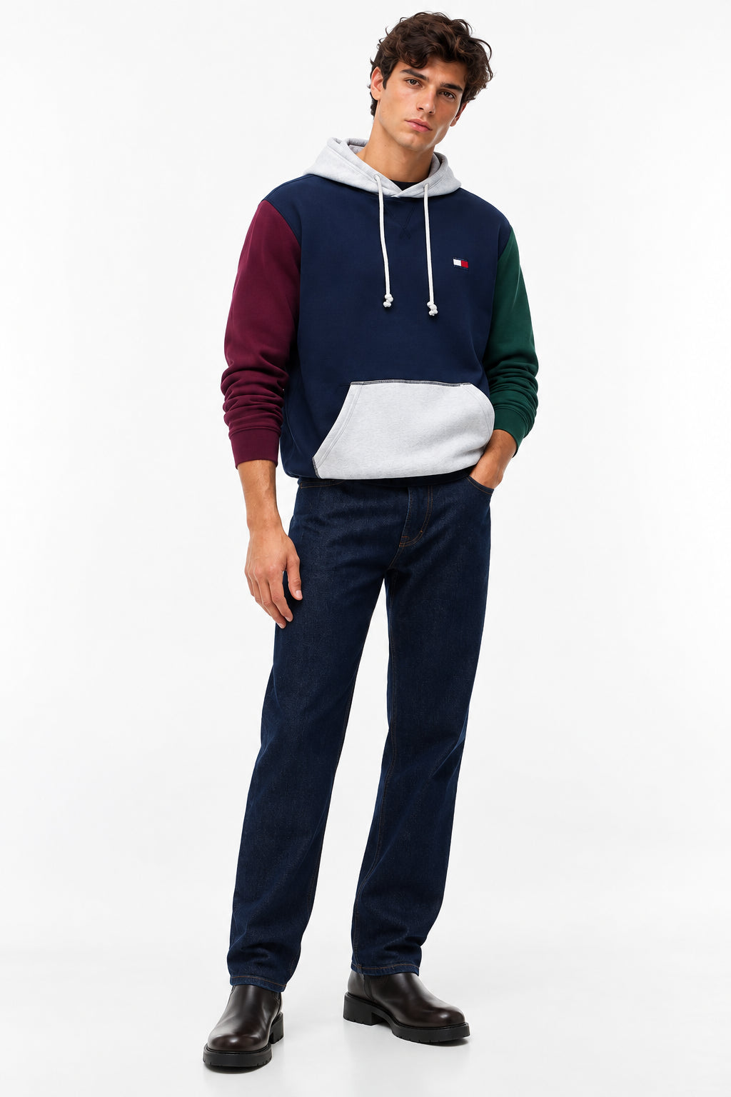 Felpa cappuccio Tommy Jeans uomo regular fit cotone
