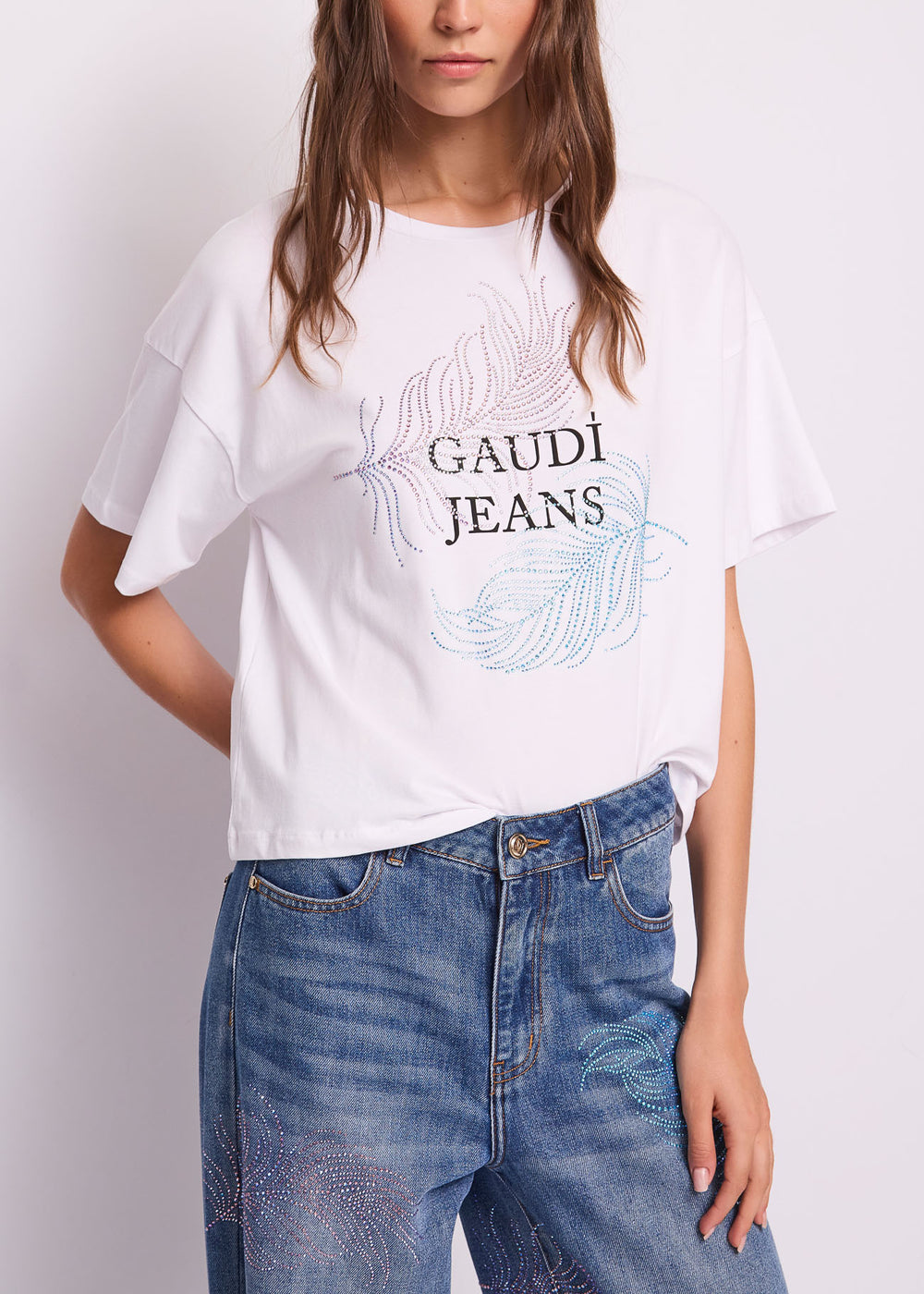 T-shirt donna Gaudi' Jeans manica corta cotone pe26