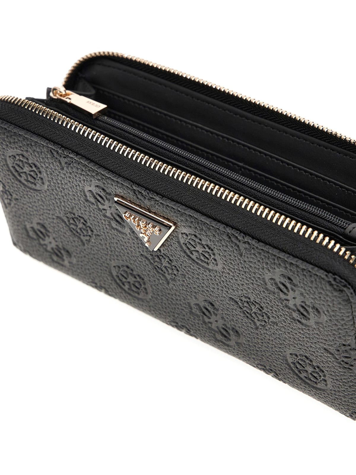 Portafoglio Guess donna Cresidia zip similpelle nero