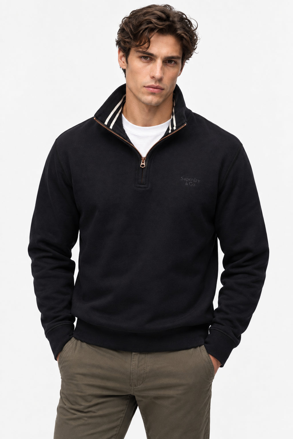 Felpa mezza zip Superdry uomo logo