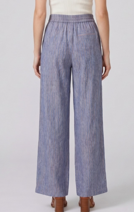 Pantapalazzo donna MARKUP lino rigato wide leg
