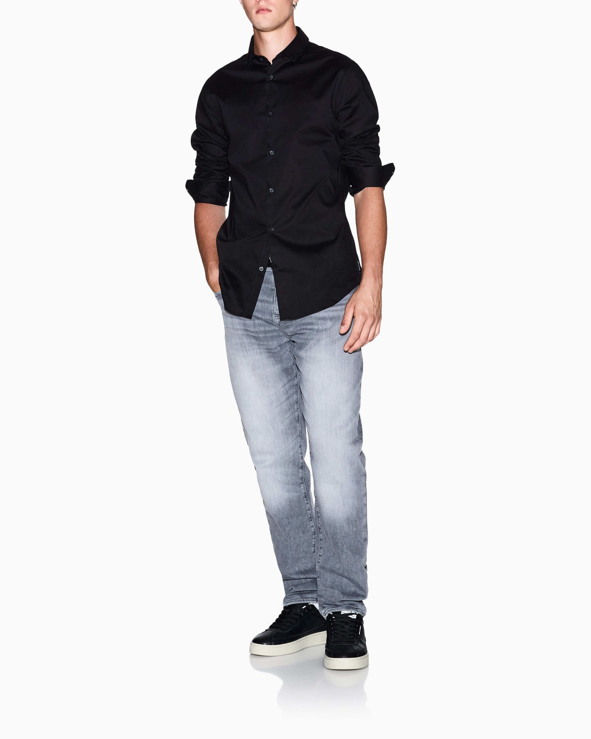Camicia popeline A|X uomo cotone stretch slim