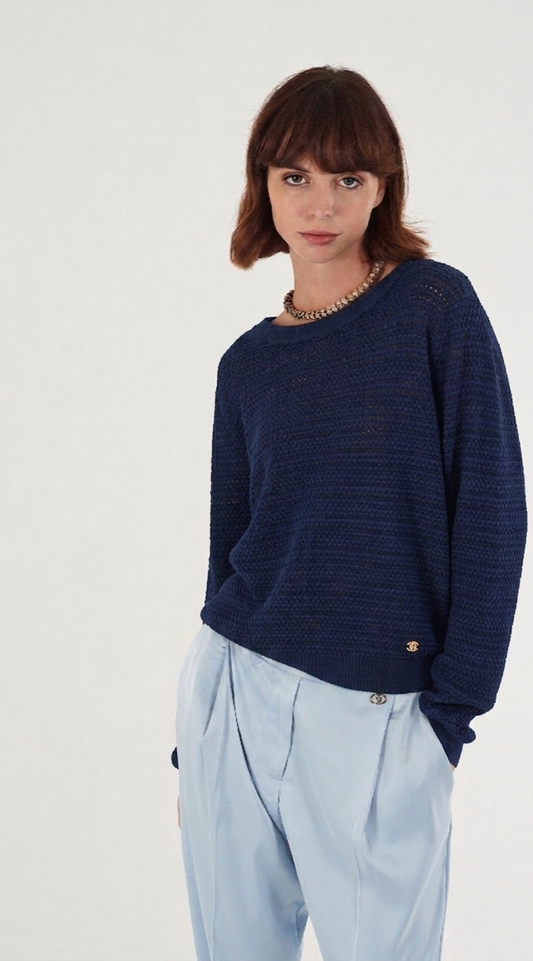 Maglia donna YES-ZEE cupro con dettaglio lurex