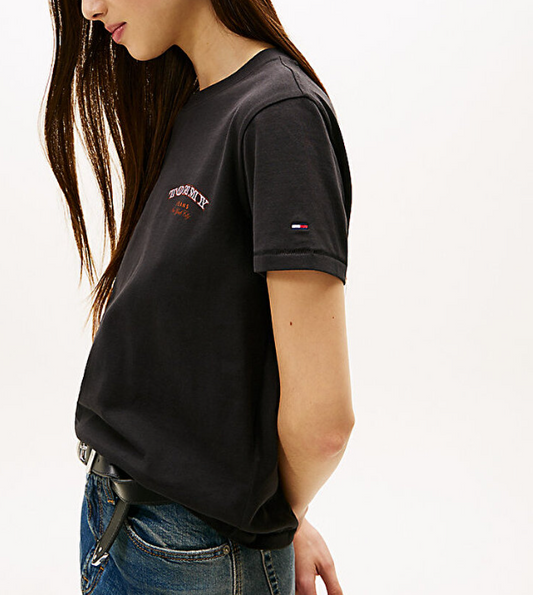 T-shirt Tommy Jeans donna regular dollar stack cotone
