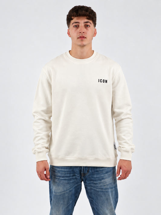 Felpa girocollo uomo Icon cotone ricamo logo