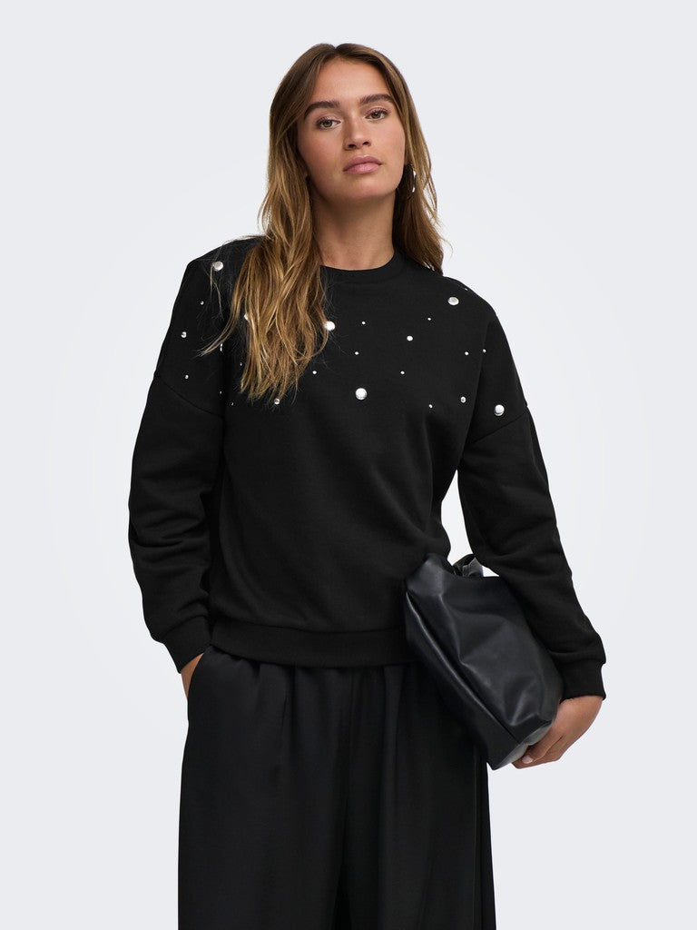 Felpa donna JDY borchie metalliche cotone