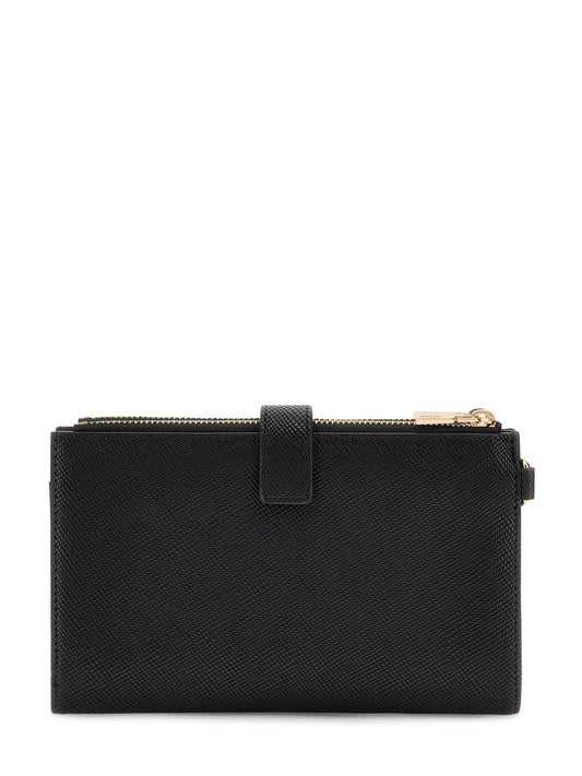Portafoglio Guess donna Laurel similpelle nero zip