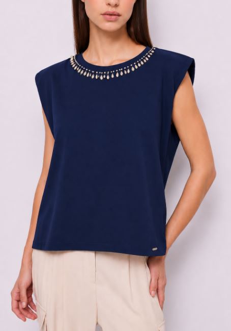 Canotta donna Gaudi' Jeans spalline larghe pe40