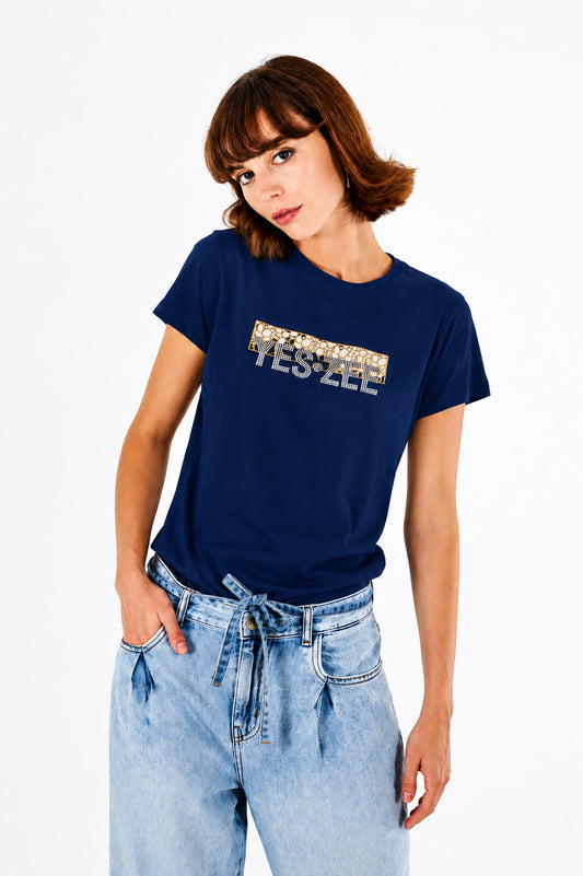 T-shirt donna YES-ZEE cotone stampa PE 2026