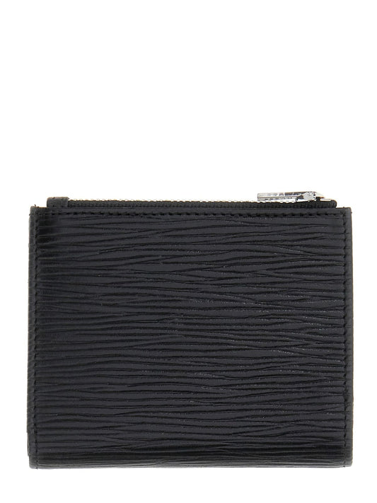 Portafoglio Milano Guess uomo bifold zip pelle tessuto
