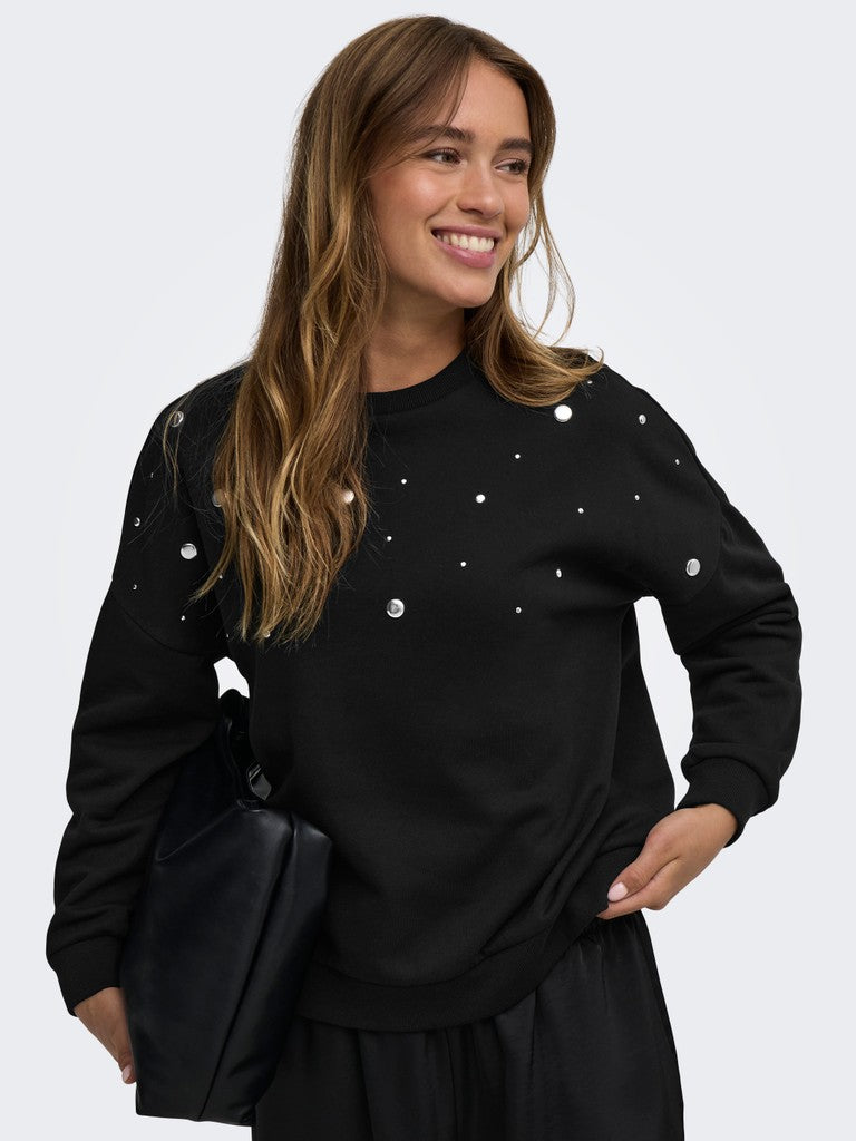 Felpa donna JDY borchie metalliche cotone