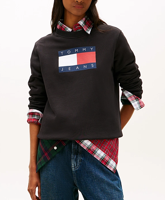 Felpa Tommy Jeans donna regular cotone jersey logo