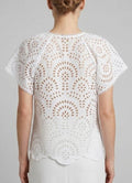 Blusa donna MARKUP pizzo cotone manica corta