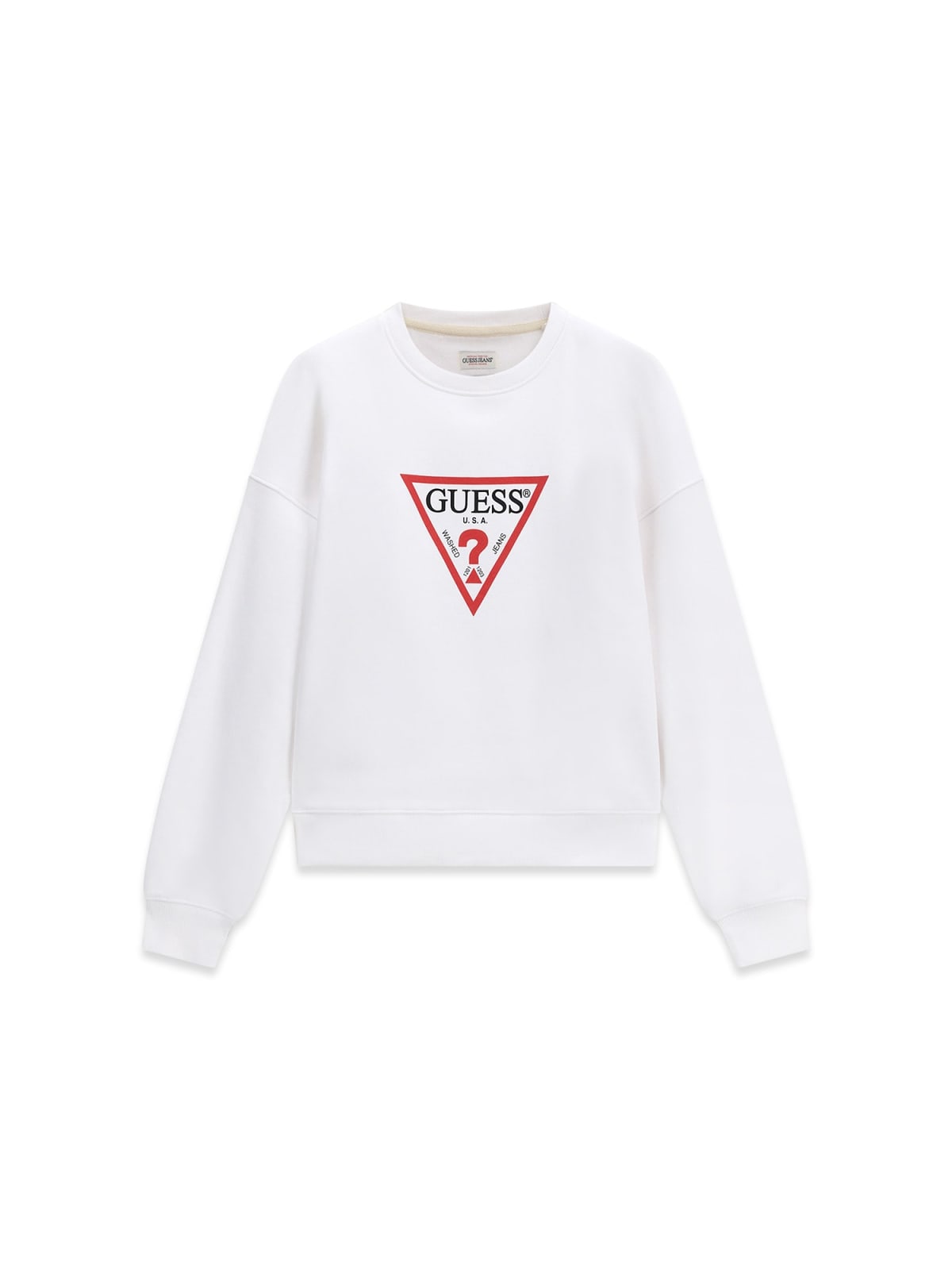 Felpa Guess Jeans donna girocollo oversize triangle
