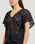 Blusa donna MARKUP pizzo cotone manica corta