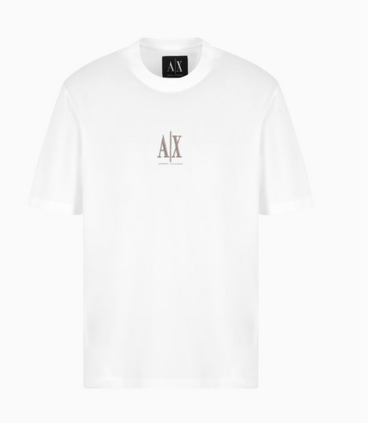 T-shirt A|X Uomo Regular Fit in cotone Logo off white
