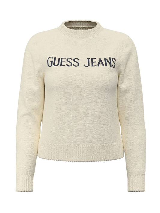 Maglione intarsia Guess Jeans donna girocollo cotone