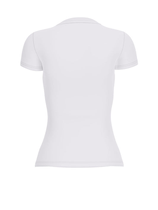 T-shirt Guess donna Flowers Triangle cotone