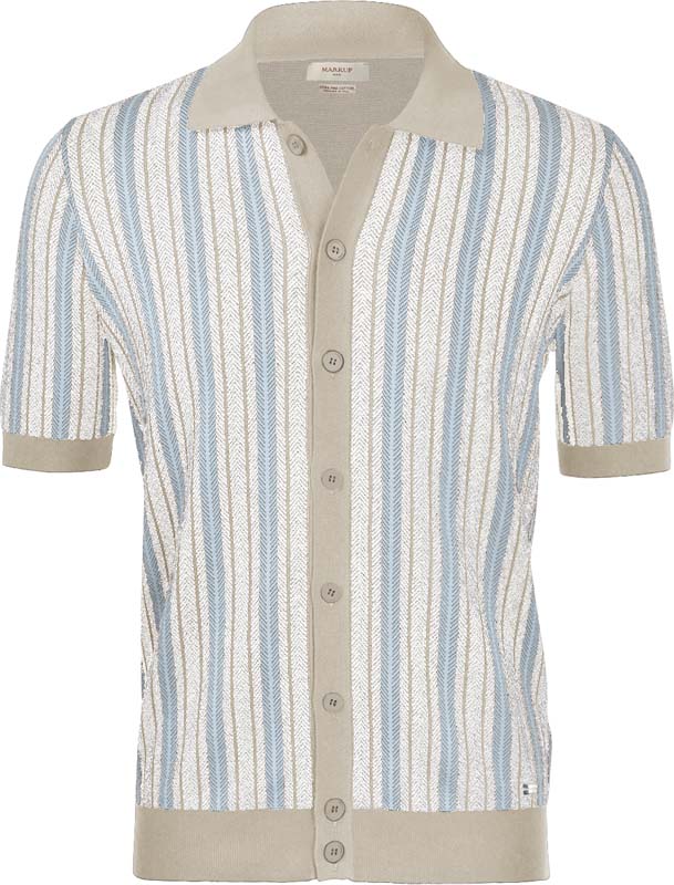 Camicia uomo MARKUP mezza manica rigata cotone