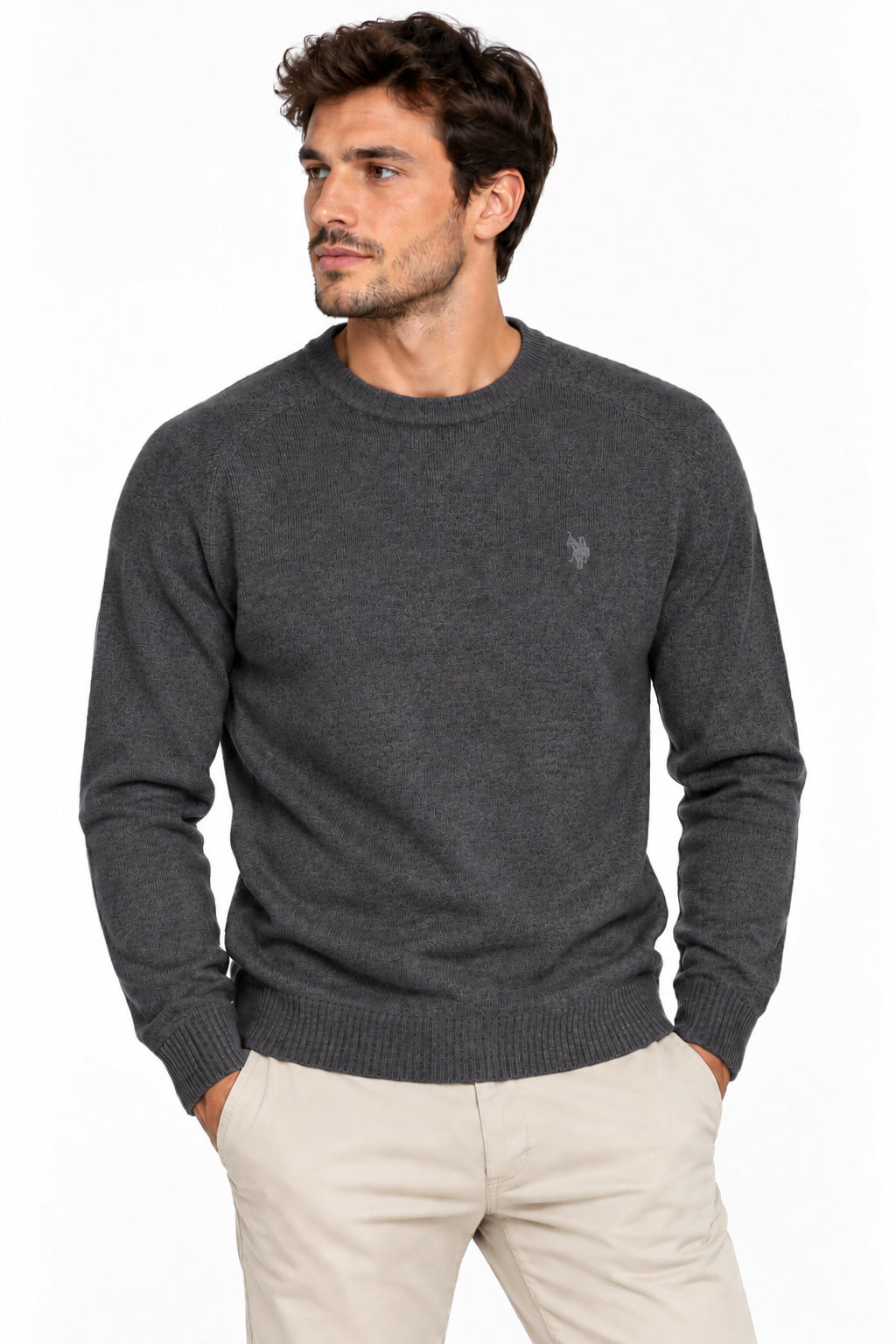 Maglia girocollo U.S. Polo Assn. uomo cotone cashmere Leon