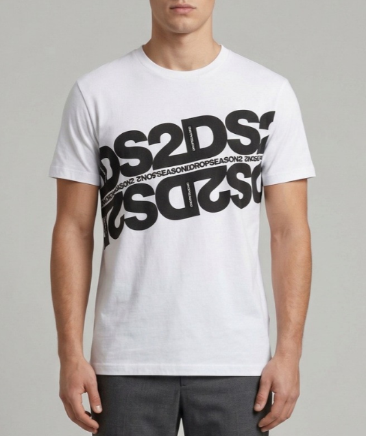T-shirt DS2 uomo cotone stampa logo PE 2026