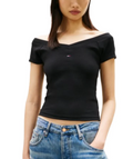 T-shirt Donna Tommy Jeans Slim Off Shoulder jersey PE 2026