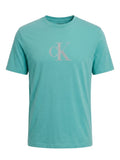 T-shirt Calvin Klein uomo regular fit manica corta logo stampato wild green