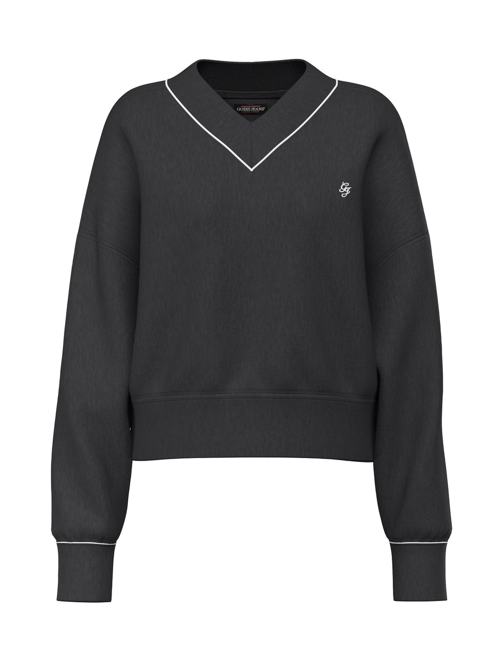 Felpa cropped scollo V scuba donna Guess