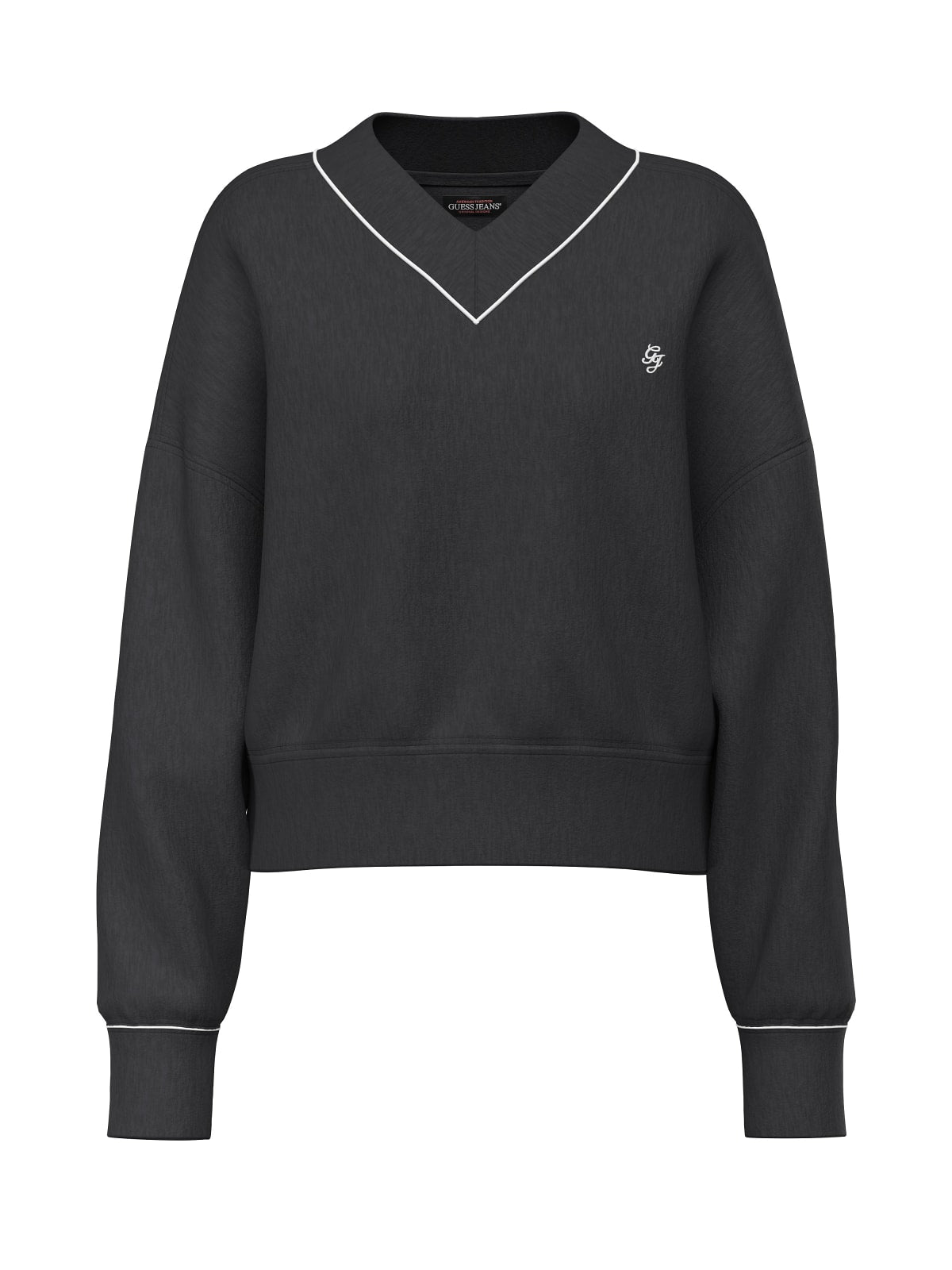 Felpa cropped scollo V scuba donna Guess