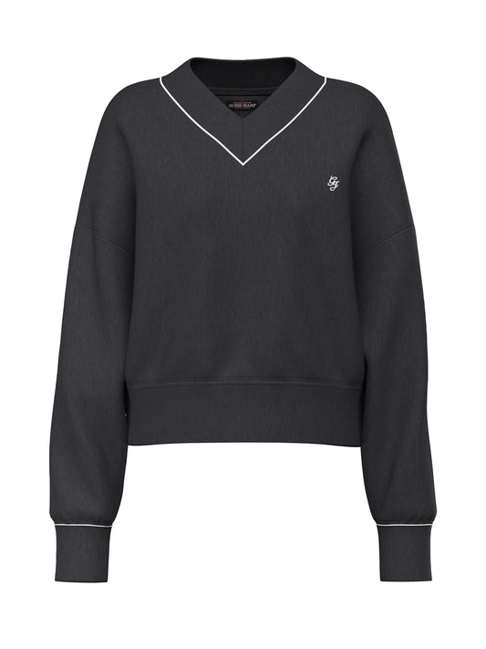 Felpa cropped scollo V scuba donna Guess