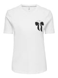 T-shirt donna ONLY cotone organico fiocco