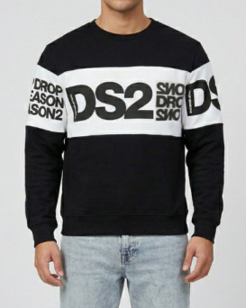 Maglia girocollo DS2 uomo inserti logati Drop Season 2