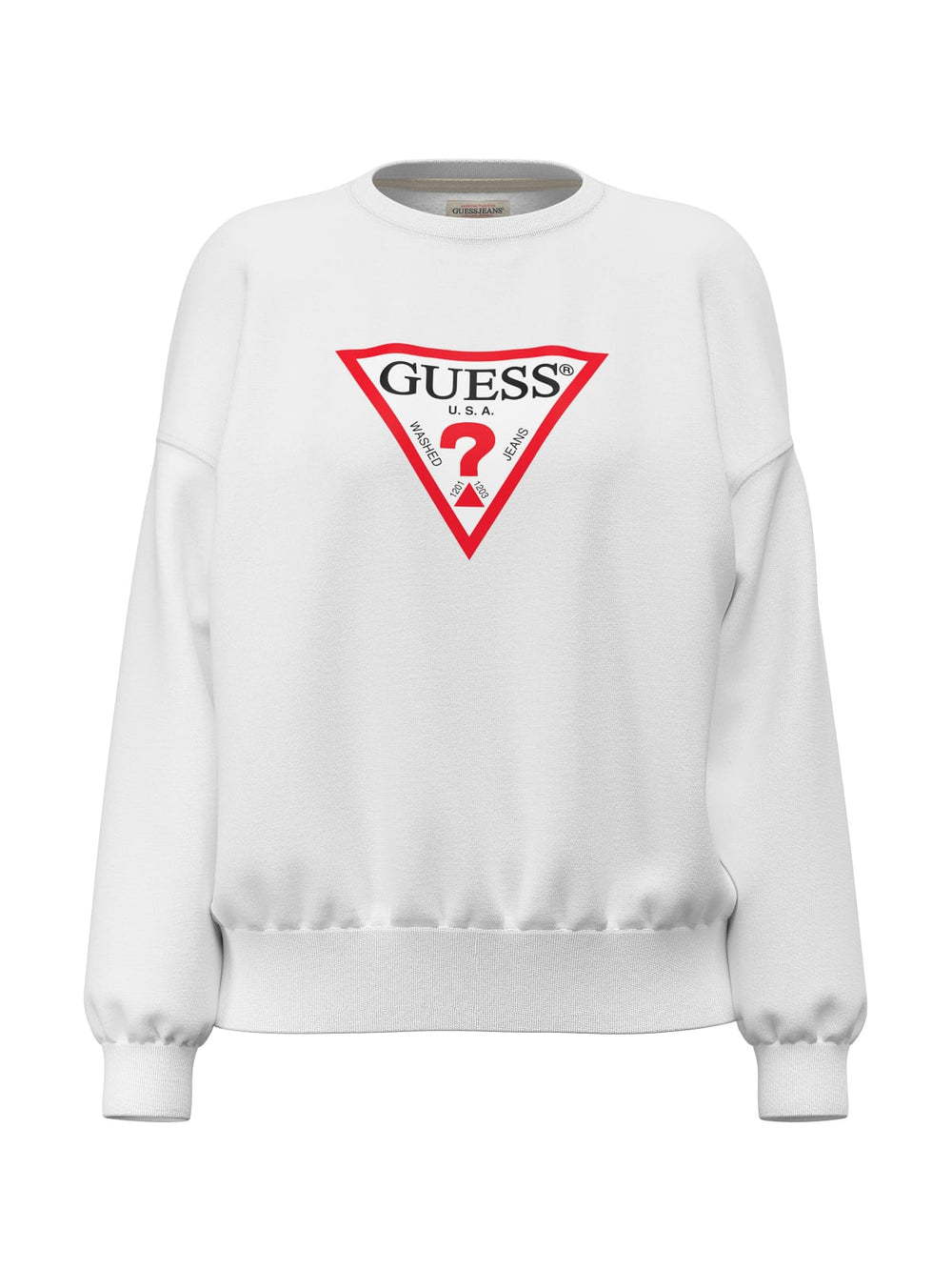 Felpa Guess Jeans donna girocollo oversize triangle