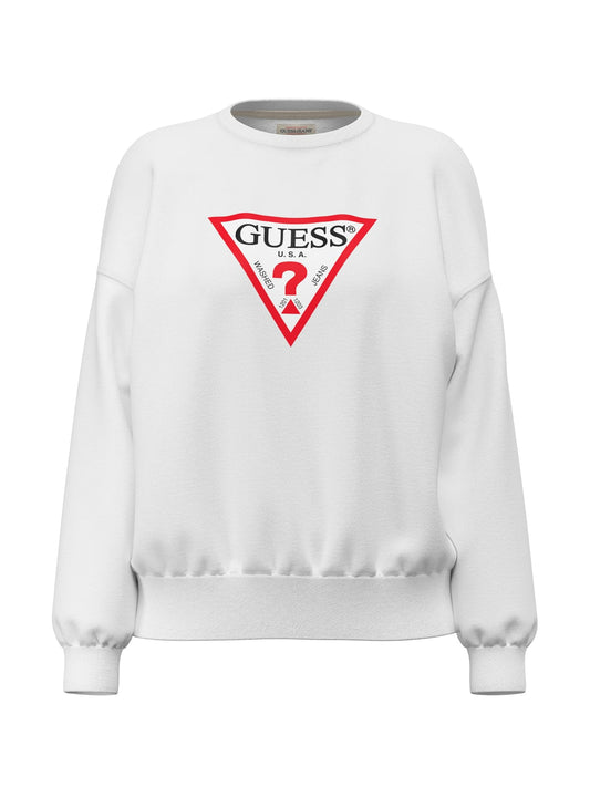 Felpa Guess Jeans donna girocollo oversize triangle