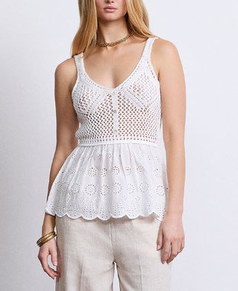 Top donna MARKUP crochet pizzo Sangallo cotone