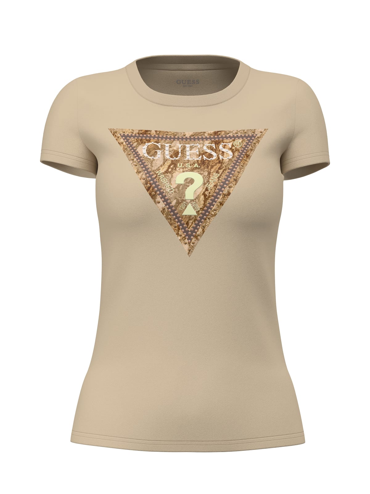 T-shirt donna Guess triangolo serpente manica corta