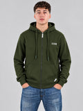 Felpa cappuccio zip Icon uomo cotone ricamo